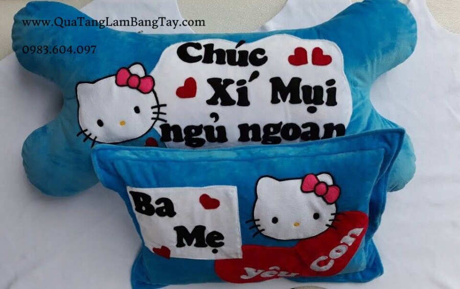 gối handmade chưc nhật cho bé ba mẹ yêu con