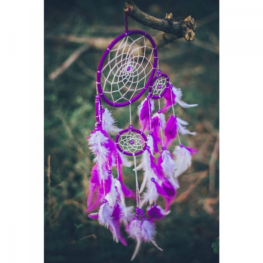 dreamcatcher màu tím trắng