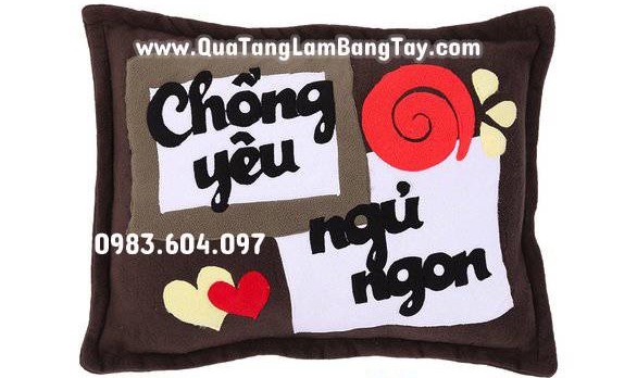 gối handmde vải nỉ chông yêu ngủ ngon