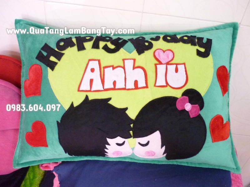 gối handmade happy b.day anh iu