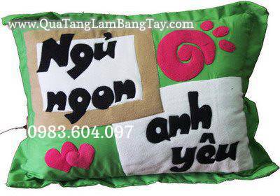 gối handmade ngủ ngon anh yêu