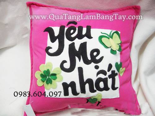 Gối handmade vải nỉ hình vuông 