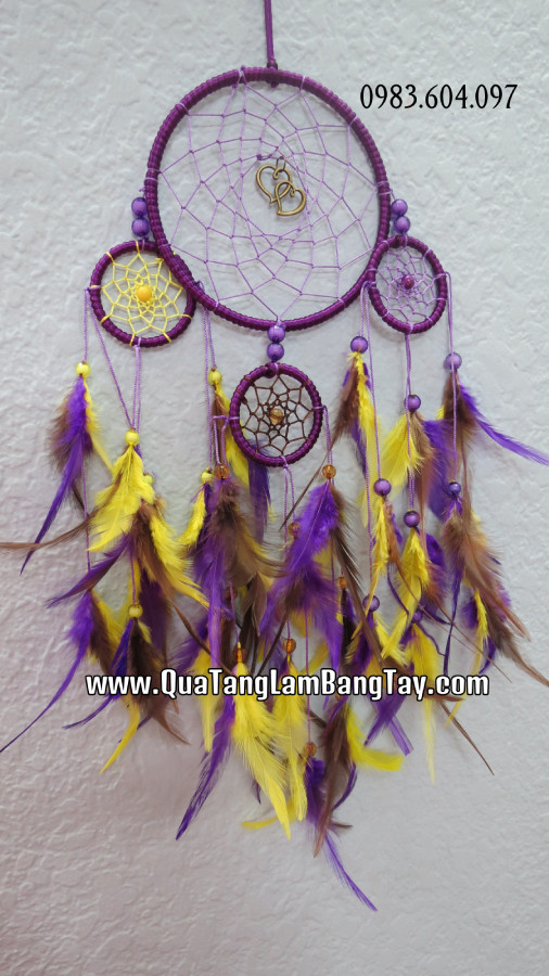 Mẫu dreamcatcher màu tím vàng nâu DR3M2