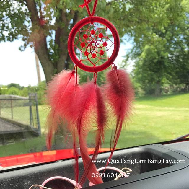 Dreamcatcher Màu Đỏ Treo Xe Hơi - Mã DR11