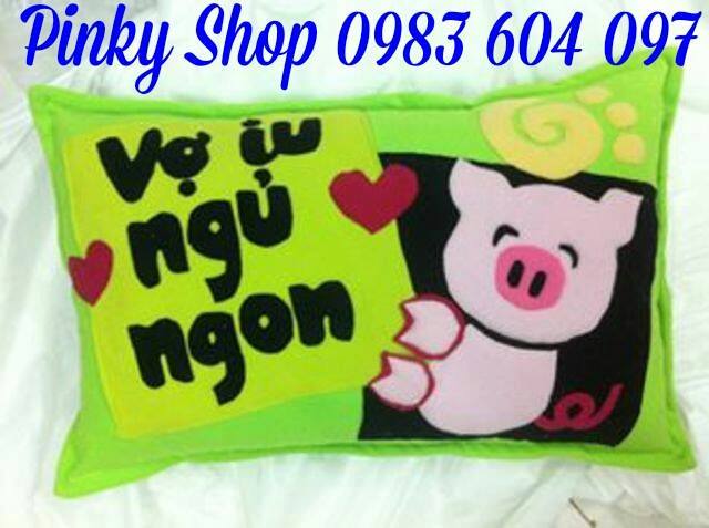 Gối handmade chữ nhật tặng bạn gái Vợ yêu ngủ ngon mã GN9