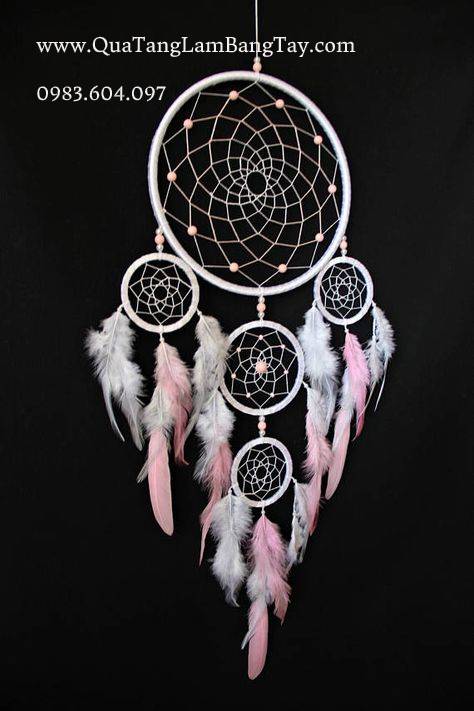 Dreamcatcher Màu Trắng Hồng Dễ Thương - Mã DR19