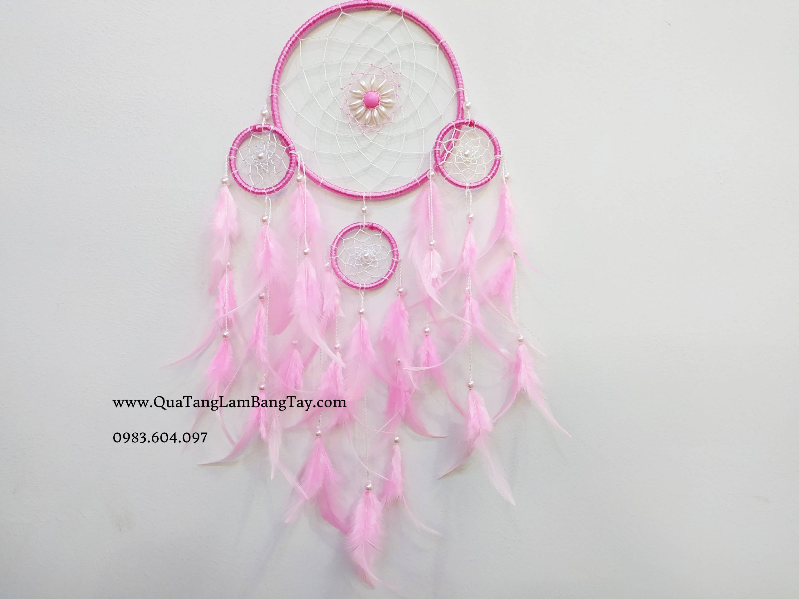 Dreamcatcher Bông Hoa Màu Hồng Pastel - Mã DRD40