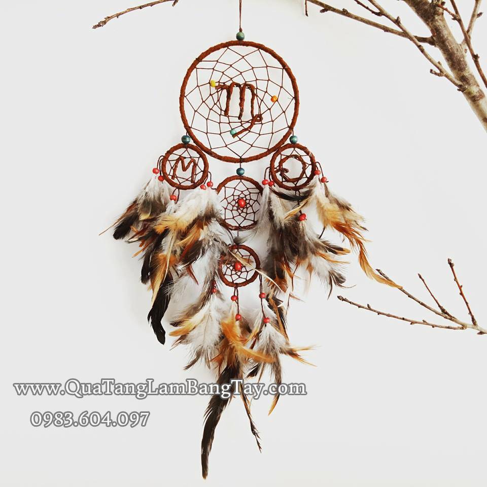 Dreamcatcher Gắn Chữ Màu Nâu Vintage - Mã DR30