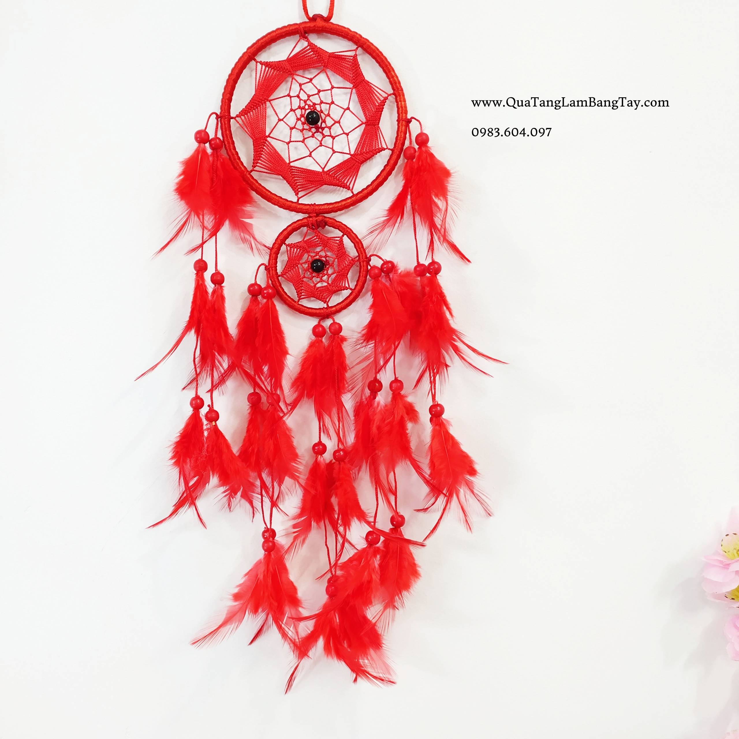 Dreamcatcher Rẻ Quạt Màu Đỏ - Mã DR36