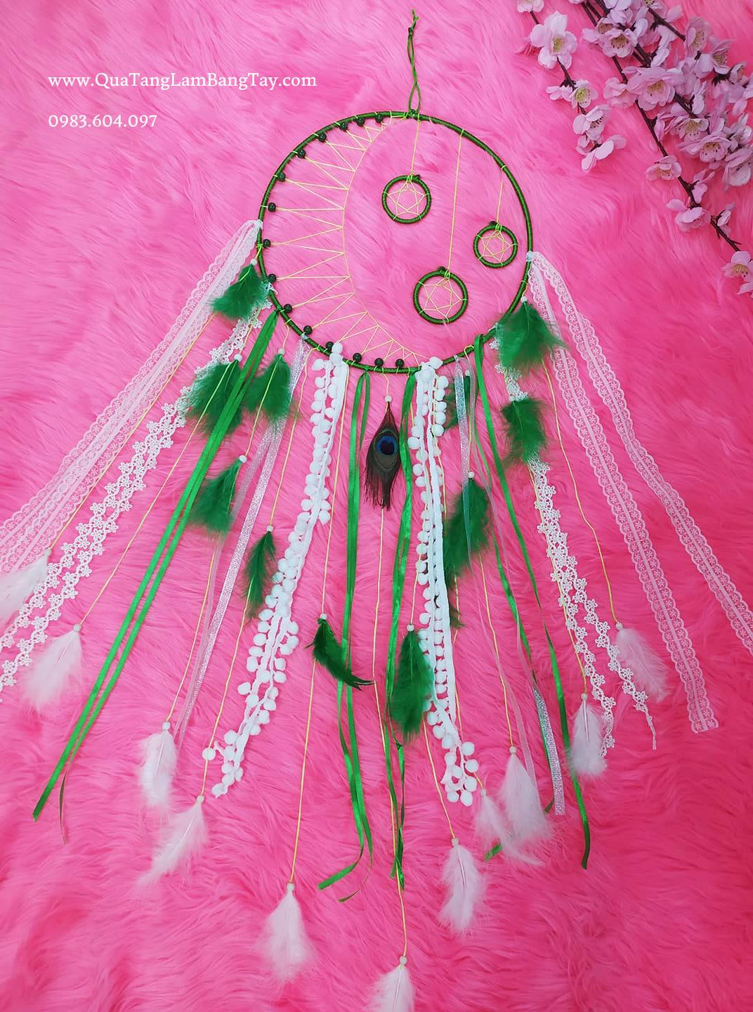 Dreamcatcher Xanh Lá Hình Mặt Trăng - Mã DR25